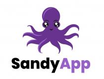 Словесное обозначение «SandyApp» заглавными и строчными буквами латинского алфавита. App отличается цветом от Sandy