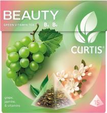 CURTIS, BEAUTY, GREEN VITAMIN TEA, B6, B9, 15, grape, jasmine & vitamins