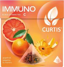 CURTIS, IMMUNO, BLACK VITAMIN TEA, C 15, grapefruit, tangerine & vitamins.