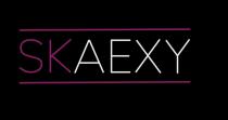 Словесная часть: «SKAEXY», транслитерация на русский язык, «Скаэкси» выполнена на английском языке, оригинальным шрифтом заглавными буквами.
