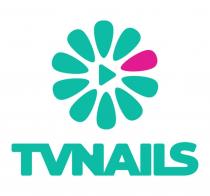 Под изобразительным элементом выполнен словесный элемент «TVNAILS» стандартным шрифтом в латинице заглавными буквами зеленого цвета, транслитерация «ТИВИНЭЙЛС». Заявляемое обозначение является фантазийным и семантически нейтральным в отношении заявленных товаров и услуг.