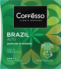 COFFESSO, ALWAYS INSPIRING, BRAZIL ALTO, particular & exclusive, 100% ARABICA, medium roast, DRIP COFFEE