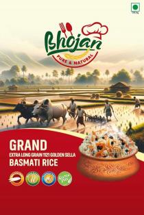 GRAND EXTRA LONG GRAIN 1121 GOLDEN SELLA BASMATI RICE. EXTRA LONG GRAIN, Natural Aromatic, Traditional Taste, GLUTEN FREE, Bhojan, PURE & NATURAL, 100% Veg.