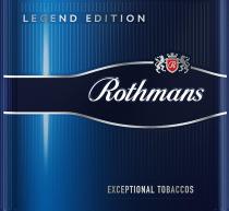 Rothmans, LEGEND EDITION, EXCEPTIONAL TOBACCOS, R
