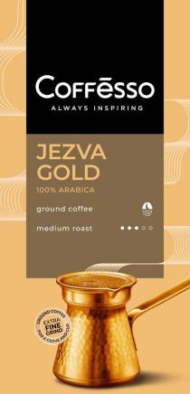 COFFESSO ALWAYS INSPIRING, JEZVA GOLD, 100% ARABICA, ground coffee, medium roast, ground coffee for a cezve and cup, EXTRA FINE GRIND