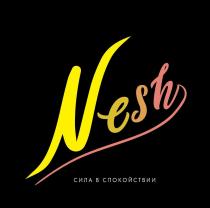 Nesh - выполнен латиницей стилизованным шрифтом, транслитерация 