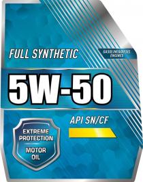 5W-40; FULL SYNTHETIC; GASOLINE&DIESEL ENGINES; API SN/CF; EXTREME PROTECTION; MOTOR OIL