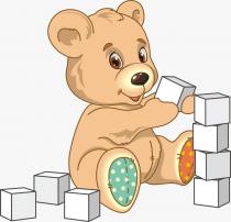игрушка-медвежонок и кубики