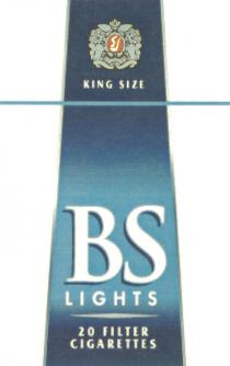 B KING SIZE BS LIGHTS FILTER CIGARETTES