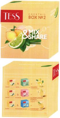 TESS MIX & SHARE COCKTAIL BOX №2 ЛАЙМ МЯТА БУЗИНА МОЖЖЕВЕЛЬНИК MOJITO НАСТРОЕНИЕ МОХИТО ELDERFLOWER PUNCH ПУНШ ИЗ БУЗИНЫ GIN RICKEY ДЖИН РИКИ №1 №3 №4