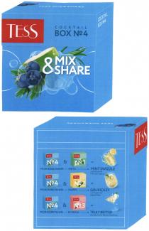 TESS MIX & SHARE COCKTAIL BOX №4 МОЖЖЕВЕЛЬНИК МЯТА №1 MINT SWIZZLE НАСТРОЕНИЕ МЯТНЫЙ СВИЗЛ ЛАЙМ №2 GIN RICKEY ДЖИН РИКИ БУЗИНА №3 TRULY BRITISH ТРУЛИ БРИТИШ