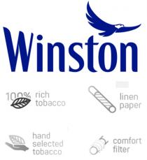 WINSTON RICH TOBACCO HAND SELECTED TOBACCO LINEN PAPER COMFORT FILTER
