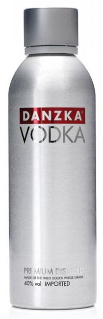 DANZKA VODKA PREMIUM DISTILLED MADE OF THE FINEST GOLDEN WHOLE GRAIN 40% VOL IMPORTED