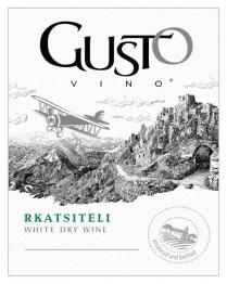 GUSTO VINO RKATSITELI WHITE DRY WINE PRODUCED AND BOTTLED