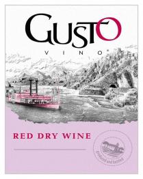 GUSTO VINO RED DRY WINE PRODUCED AND BOTTLED