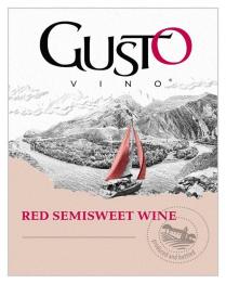 GUSTO VINO RED SEMISWEET WINE PRODUCED AND BOTTLED