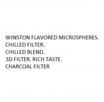 WINSTON FLAVORED MICROSPHERES. CHILLED FILTER. CHILLED BLEND. 3D FILTER. RICH TASTE. CHARCOAL FILTER