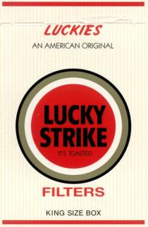 LUCKIES AN AMERICAN ORIGINAL LUCKY STRIKE FILTERS KING SIZE BOX ВОХ