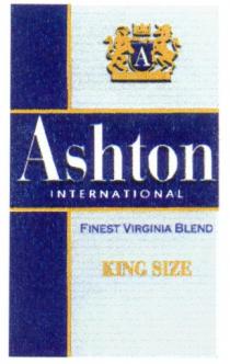 A ASHTON INTERNATIONAL FINEST VIRGINIA BLEND KING SIZE А