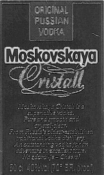 CRISTALL MOSKOVSKAYA ORIGINAL RUSSIANL VODKA