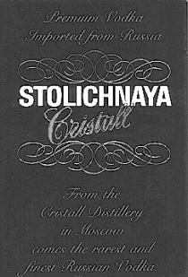 CRISTALL STOLICHNAYA VODKA