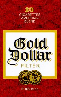 CIGARETTES AMERICAN BLEND GOLD DOLLAR KING SIZE FILTER 20