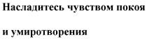 НАСЛАДИТЕСЬ ЧУВСТВОМ ПОКОЯ И УМИРОТВОРЕНИЯ