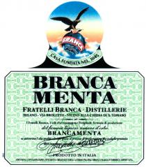 BRANCA BRANCAMENTA FRATELLI BRANCA MENTA BRANCAMENTA I FRATELLI BRANCA I SOLI CHE POSSEGGONO LORIGINALE FORMULA DI PRODUZIONE DEL FAMOSO LIQUORE AMARO DERBE