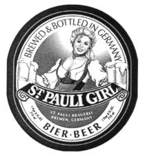 BRAUEREI ST. PAULI GIRL BRAUEREI BREWED & BOTTLED IN GERMANY BIER BEER