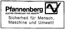 PFANNENBERG PFANNENBERG ELECTRO-TECHNOLOGY FOR INDUSTRY SICHERHEIT FUR MENSCH MASCHINE UND UMWELT