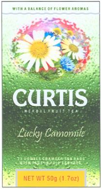 CURTIS CURTIS LUCKY CAMOMILE WITH BALANCE OF FLOWER AROMAS HERBAL FRUIT TEA