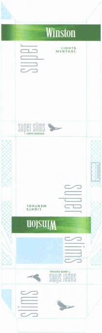 WINSTON WINSTON SUPER LIGHTS MENTHOL SLIMS