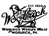 WOOLRICH WOOLRICH WOOLEN MILLS PA EST. 18301830