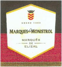 MARQUES MONISTROL ELIZAL MARQUES DE MONISTROL ELIZAL DESDE 18821882