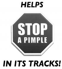 STOPPIMPLE PIMPLE TRACKS STOP A PIMPLE HELPS IN ITS TRACKS