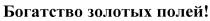 БОГАТСТВО ЗОЛОТЫХ ПОЛЕЙПОЛЕЙ