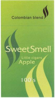 SWEETSMELL SWEET SMELL COLOMBIAN SWEETSMELL COLOMBIAN BLEND LITTLE CIGARS APPLE 100`S100`S