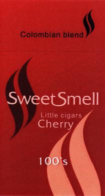 SWEETSMELL COLOMBIAN SWEET SMELL SWEETSMELL LITTLE CIGARS CHERRY COLOMBIAN BLEND 100S100'S