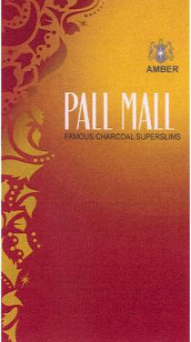 PALLMALL PALL MALL AMBER FAMOUS CHARCOAL SUPERSLIMSSUPERSLIMS