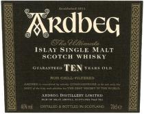 ARDBEG ARDBEG 1815 THE ULTIMATE ISLAY SINGLE MALT SCOTCH WHISKY NON CHILL-FILTERED ARDBEG IS CONSIDERED ВY WHISKY CONNOISSEURS ТО ВЕ NOT ONLY ТНЕ BEST OF ТНЕ ASLAY MALT WHISKIES ВUТ ТНЕ BEST WHISKY IN ТНЕ WORLDWORLD