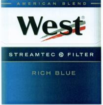 WEST WEST AMERICAN BLEND STREAMTEC FILTER RICH BLUEBLUE
