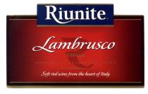 RIUNITE LAMBRUSCO EMILIA RIUNITE LAMBRUSCO EMILIA INDICAZIONE GEOGRAFICA TIPICA SOFT RED WINE FROM THE HEART OF ITALYITALY