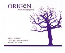 ORIGEN PEDREGAL LONCOMILLA ORIGN ORIG ORIGEN BY DEL PEDREGAL FAMILY ESTATE BOTTLED D.O. LONCOMILLA VALLEY WINE OF CHILECHILE