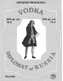 DIPLOMAT OF RUSSIA КАОЛВИ VODKA