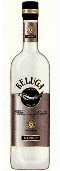 BELUGA BELUGA GAUDEAMUS IGITUR MARIINSK JSC EXPORT FINEST QUALITY NOBLE VODKA DISTILLERY BEST CONSUMED WITH CAVIAR ESTD 19001900