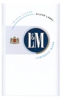L&M LM LUMINOUS MARK TRIPLE FILTER SILVER LABELLABEL