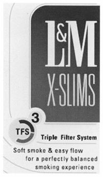 XSLIMS LM SLIMS L&M X-SLIMS TFS 3 TRIPLE FILTER SYSTEM SOFT SMOKE & EASY FLOW FOR A PERFECTLY BALANCED SMOKING EXPERIENCEEXPERIENCE