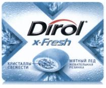 DIROL XFRESH FRESH ЛЁД DIROL X-FRESH КРИСТАЛЛЫ СВЕЖЕСТИ МЯТНЫЙ ЛЕД ЖЕВАТЕЛЬНАЯ РЕЗИНКАЛEД РЕЗИНКА