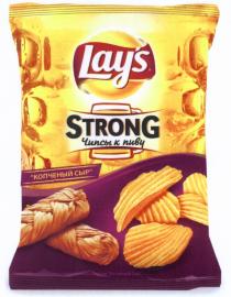 LAYS LAY LAY LAYS STRONG ЧИПСЫ К ПИВУ СО ВКУСОМ КОПЧЕНЫЙ СЫР ИЗ НАТУРАЛЬНОГО КАРТОФЕЛЯLAY'S КАРТОФЕЛЯ