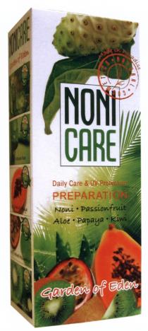 NONICARE NONI NONI CARE NONICARE GARDEN OF EDEN MADE IN PARADISE COSMETICS NATURAL DAILY CARE & UV PROTECTION PREPARATION PASSIONFRUIT ALOE PAPAYA KIWIKIWI